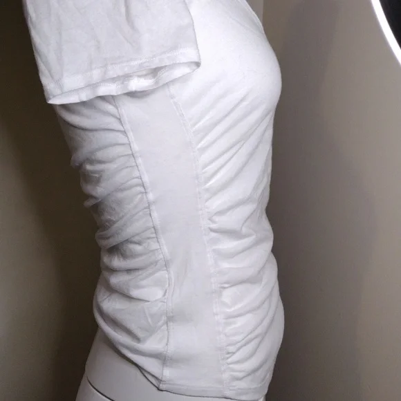 NWT Free People Womens Sonnet Ruched Scoop Neck T-Shirt Sz S - Picture 4 of 8